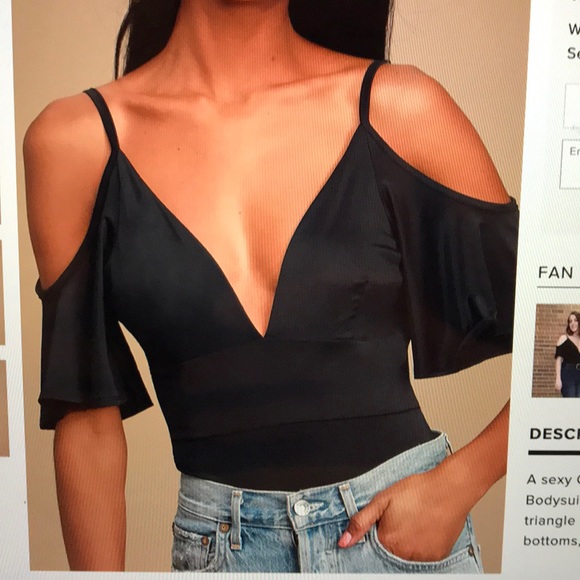 Lulus Other - Black off shoulder bodysuit
